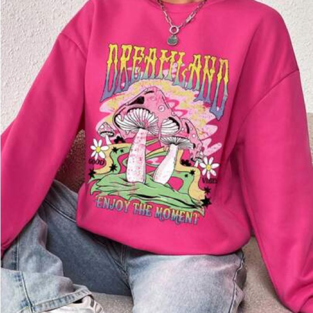 Dreamland Pink Graphic Sweatshirt